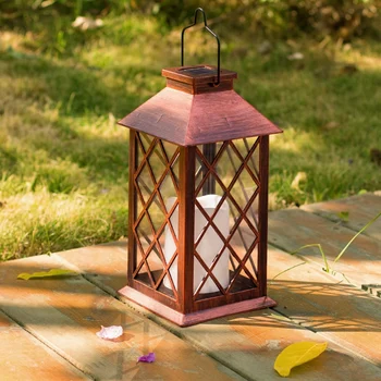 Güneş fener, açık bahçe asma fener LED titrek alevsiz mum ışıkları masa, Açık, parti dekoratif