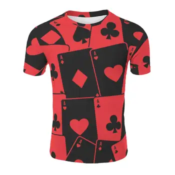 Tişörtleri 3D Baskı Poker Desenleri TShirt Erkekler Kadınlar Unisex Moda Balıklar Büyük Boy Kısa Kollu Harajuku Vintage Tees Tops Giysileri