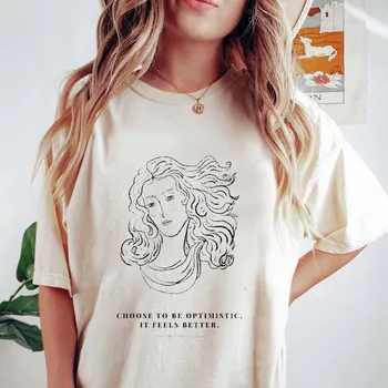 Retro Trend 90s Moda Yaz sanat baskı Kısa Kollu Giyim Desen Üst Pamuk beyaz tişört kadın Eğlenceli Çok Yönlü Temel T-sh