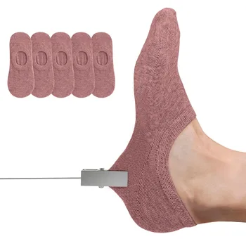 5 Çift Rahat Günlük Çorap Erkekler Ve Kadınlar İçin Kaymaz Silikon Katı Çorap Örme Esneklik Çorap Kadınlar İçin Tekne Çorap