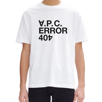 Apc Mektup Baskı Pamuklu erkek tişörtü Yüksek Kaliteli Kadın Tişörtleri Kore marka tişörtler Streetwear Hip Hop Tees Çift Giyim