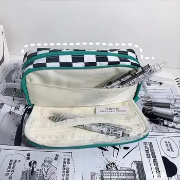 Büyük Kapasiteli Kalem Kutusu Basit Dama Tahtası Kafes kalem çantası INS Tarzı Öğrenci kırtasiye malzemesi saklama çantası kozmetik torbası