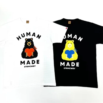 2023 Yaz Karikatür Ayı İnsan Yapımı T-Shirt Erkekler Kadınlar En Kaliteli İnsan Yapımı Anime Logo T Shirt Tees
