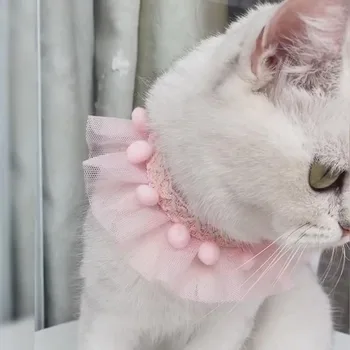 Evcil hayvan aksesuarları Sevimli Dantel Eşarp Kediler için Köpek Bandanalar Önlükler Yavru Prenses Kostüm Atkısı Kediler için Küçük Köpekler Parti Kostüm
