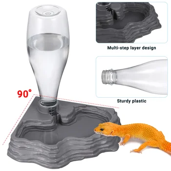 Pet Waterer Sürüngen Besleme Aksesuar Tepsisi Besleyici içme çeşmesi Sürüngenler Gecko Tankı Kase