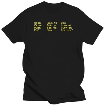 Baskılı Erkek T Shirt Pamuk O-Boyun tişörtleri Maymun Adası Piksel Tarzı Retro DOS oyun fan öğesi Kısa Kollu erkek T-Shirt