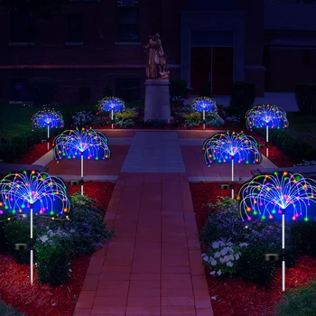 Güneş LED havai fişek peri ışıkları açık su geçirmez bahçe dekorasyon çim yolu güneş lambası 1 ~ 6 adet
