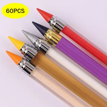 60 ADET Renk yedek kafa, keskin ücretsiz kalem yedek kafa, HB kalem, öğrenci silinebilir kroki cetvel kalemi kafa