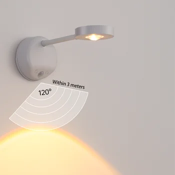 Yeni led gece ışığı Spot Akıllı Vücut Sensörü Şarj Edilebilir İç Kablolama İçermeyen Duvar Lambası İşıklı