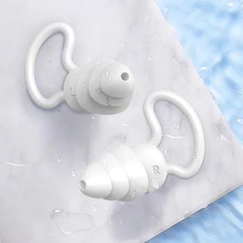 1/2 ADET Silikon Kulak Tıkacı Ses Yalıtımı kulak koruyucu Yumuşak Anti Gürültü Uyku Yüzmek Kulaklıklar yüzme eğitimi için su