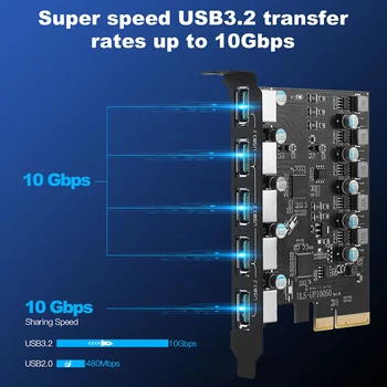 USB PCIE Kart Tipi C PCI-Express USB 3.2 Gen 2 20Gbps PCI Express Genişletme Kartı USB3.2 Gen2 Windows / Linux için Kart Ekle