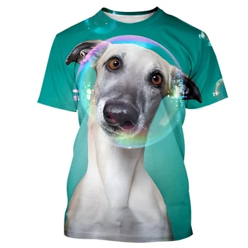 2023 Yeni Moda Sevimli Komik Pet Köpek 3D baskılı tişört erkek ve kadın Yaz Rahat Kısa kollu komik tişört