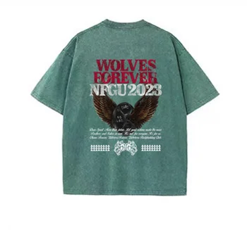 2023 DARC SPOR Moda Sıcak Satış erkek Yıkama vintage tişört Serin büyük tişört Yaz Kısa Kollu Harajuku Üst