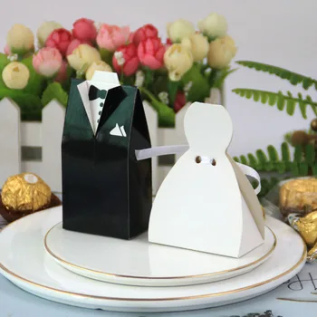 10 adet Yaratıcı Düğün şeker kutusu Gelin Damat Şeker Torbaları Misafirler için Rustik boda Düğün Dekor Düğün için Mr ve Mrs Düğün Aşk