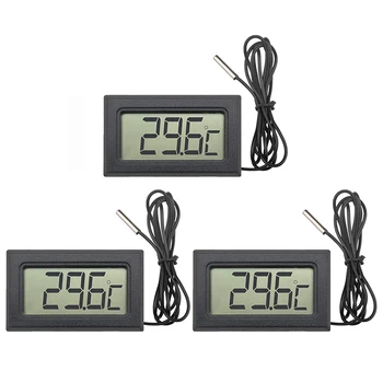 1 Takım Dijital LCD Termometre İle 1 M NTC Probe Siyah - 50°C - +110°C Sıcaklık Monitör İçin Buzdolabı, dondurucu, buzdolabı, Akvaryum