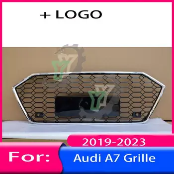 Audi için A7 / S7 2019 2020 2021 2022 2023 Araba Ön Tampon ızgarası Merkezi Panel Şekillendirici Üst Izgara (Değiştirmek İçin RS7 tarzı)