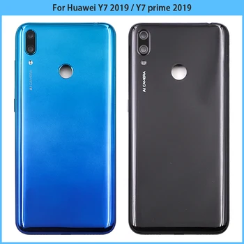 Yeni 6.26 inç Huawei Y7 başbakan 2019 Plastik Pil Kapağı Arka Kapı Kamera Lens İle Y7 2019 Arka Konut Case Değiştirme