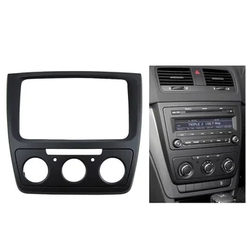 Skoda Yeti 2009 için araba Radyo Fasya + Otomatik Konsol Stereo Paneli Montaj Kiti Çerçeve Dash Trim Çerçeve