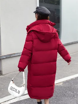 Şişme ceket kadınlar 2023 Kış Yeni Moda Yüksek Kaliteli Beyaz Ördek uzun kaban