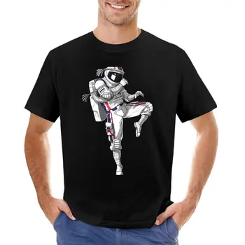 Muay Thai Astronot T-Shirt siyah t shirt kore moda boş t shirt özelleştirilmiş t shirt erkek grafik t-shirt paketi