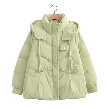 Pamuklu ceket Kadın Sonbahar Kış kadın 2023 Yeni Rahat Kapşonlu Gevşek pamuklu ceket moda