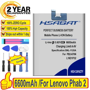 100 % Orijinal HSABAT 6600 mAh L16D1P32 lenovo için batarya Phab 2 Phab 2 PB2-650 PB2-650M PB2-670N PB2-670M PB2-670Y PB2 670N 670Y