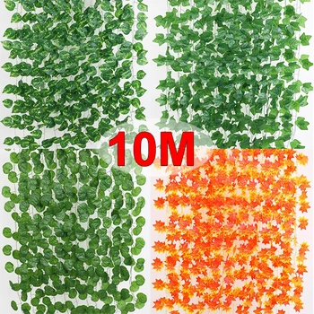 2/ 10M Yapay Sarmaşık Çelenk Yeşillik Rattan Sarmaşık Yeşil Yaprak Asma DIY Asılı Bitkiler Yeşillik Sahte Çiçekler Yapraklar Ev Dekor