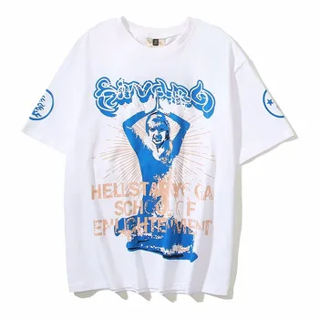 Hellstar Stüdyoları Yüksek Sokak Trend erkek kadın T Shirt Tees Mektubu Baskı kısa kollu tişört Yeni Stil 2023ss