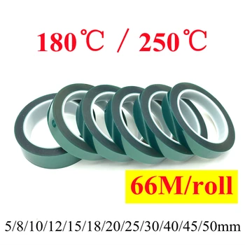 66 M/Rulo 10 15 20 25 30 40 50mm Yeşil PET Film Bant yüksek sıcaklık ısıya dayanıklı PCB Lehim SMT kaplama Yalıtım Koruması