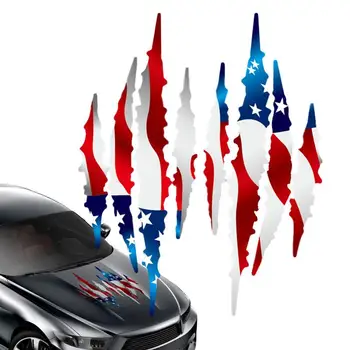 2 adet komik araba Sticker yansıtıcı Scratch şerit pençe ışaretleri araba oto far dekorasyon çıkartması araba ışık çıkartmalar
