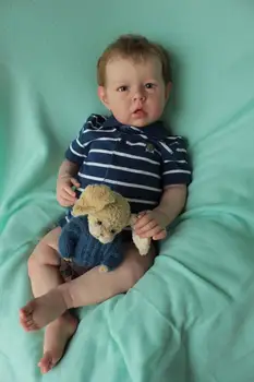 NPK 28 inç Orijinal Büyük Bebek Boyutu Yeniden Doğmuş Bebek Yürümeye Başlayan Çocuk Liam Bitmiş bebek Yumuşak Vücut 3D Boya Cilt Tonu Damarlar ile