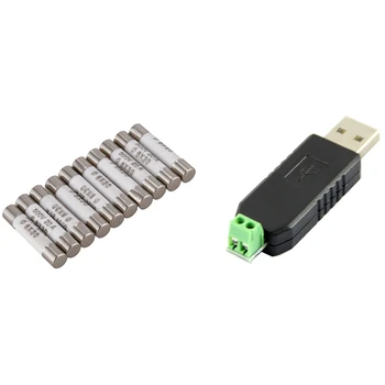 1X USB RS485 485 Dönüştürücü Adaptör ve 10 Adet 6mm X 30mm 20A Faset Darbe Seramik Sigorta Bağlantısı 500V