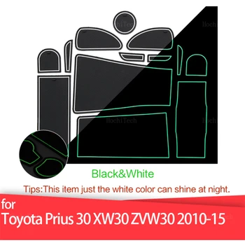 Kauçuk Araba Yuvası Ped kaymaz Fincan Mat Anti Kayma Kapı Oluk Mat İç Toyota Prius için 30 XW30 ZVW30 2010-15 Sağ El Sürücü