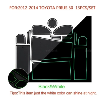 Kauçuk Araba Yuvası Ped kaymaz Fincan Mat Anti Kayma Kapı Oluk Mat İç Toyota Prius için 30 XW30 ZVW30 2010-15 Sağ El Sürücü