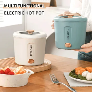 1L Mini elektrikli pirinç tenceresi Multicooker Güveç Güveç ısıtma Tava Erişte Yumurta Çorba Vapur Pirinç Ocaklar Tencere Ev için