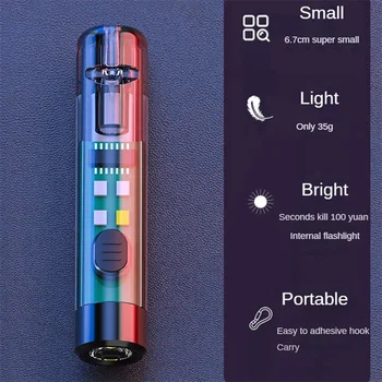 Düdük ışık Mini LED açık güçlü ışık taşınabilir ışıklı anahtarlık Usb şarj taşınabilir acil uyarı küçük el feneri