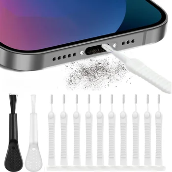 Telefon Küçük delik Toz temizleme fırçası iPhone 14 13 Pro Max Port Temizleyici Kiti Bilgisayar Klavye Temizleyici Aracı Fırça duş başlığı