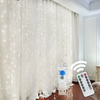 3/4/6M LED Garland perde ışıkları USB uzaktan kumanda peri ışık zinciri Düğün yılbaşı dekoru ev yatak odası için Yeni yıl lambası