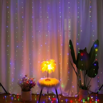 3/4/6M LED Garland perde ışıkları USB uzaktan kumanda peri ışık zinciri Düğün yılbaşı dekoru ev yatak odası için Yeni yıl lambası