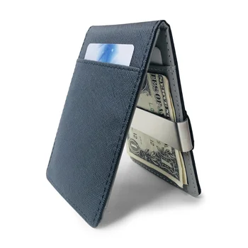 Ince Bifold çanta Tutucu Para Metal erkek cüzdanları Nakit Satış moda klips Katı Kredi deri Kart Kelepçe Sıcak Kadın
