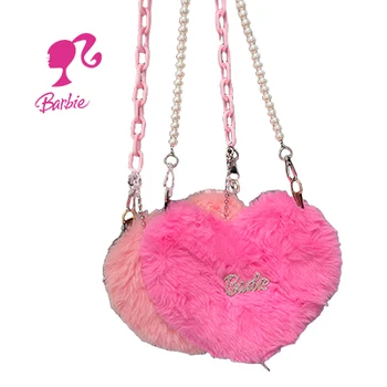 Barbie Prenses askılı çanta Moda Kadın Y2K Kızlar Zincir Peluş Aşk Çanta Taşınabilir Moda Kadın Messenger Koltukaltı Çanta Hediye