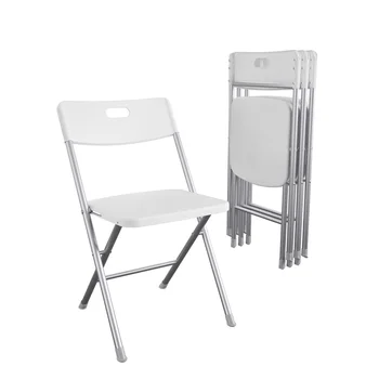 Reçine Koltuk ve Sırt Katlanır Sandalye, Beyaz, 4'lü Paket