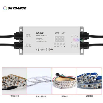 Skydance IP67 Su Geçirmez DMX512 SPI dekoder ve RF denetleyici ile Uyumlu dijital IC RGB veya RGBW LED şerit 5-24VDC