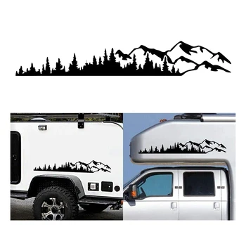 RV Karavan Yan Gövde Pencere TAMPON çıkartması Büyük Dağ Ağacı çıkartma Dekorasyon Araba RV için
