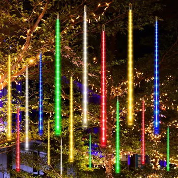 30/50cm Meteor Duş ışıkları Su Geçirmez Düşen Yağmur Damlası Peri Dize İşık Noel Tatili için Parti Veranda Düğün Dekorasyon