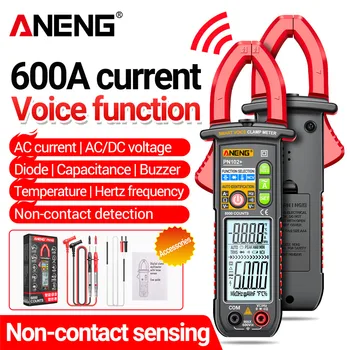 ANENG PN102 + Multimetre Enerji Ölçer Test 600A Yüksek Akım Trafosu Kelepçe Ev Ses Kontrolü Otomatik aralığı Ekran Ölçü Aracı