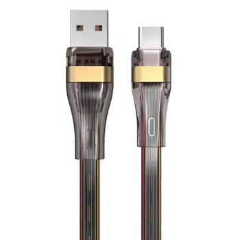 100W Dayanıklı USB-C Kablo Yumuşak Silikon Kablo Siyah Renk Cep Telefonu Şarj Cihazı Tip-C Kablo Tip-C Adaptör Kablosu İletim