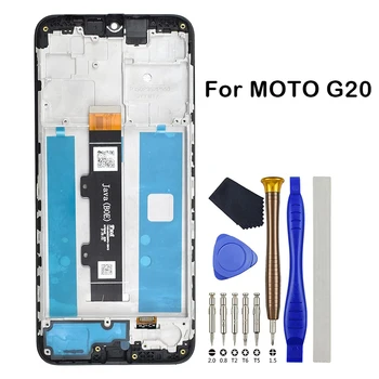 Motorola Moto G20 XT2128-1 XT2128-2 siyah için LCD Sayısallaştırıcı dokunmatik Ekran Takımı değiştirme