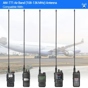 AM-771 Walkie Talkie SMA Dişi Anten 108-136Mhz Hava Bandı Yumuşak Kırbaç Anten Quansheng UV-K5 AR-518 830 869 F8 Radyo