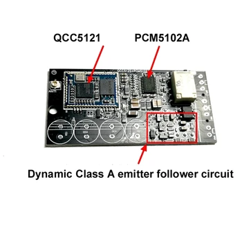 QCC5125 Bluetooth 5.1 Sınıf A Kayıpsız Adaptör APTX-HD + DSP PCM5102A DAC 32Bit 384Khz ses amplifikatörü Dekoder Dayanıklı